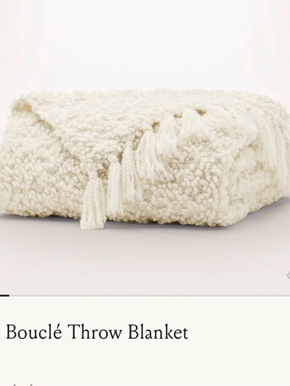Boll & Branch Boucle Throw Blanket. NWT